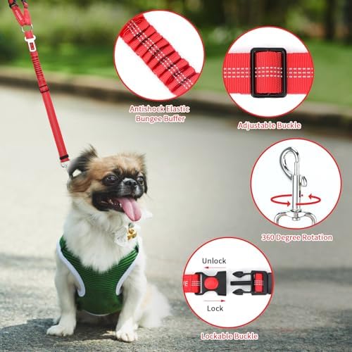 BWOGUE Dog Seat Belt for Car, Reflective Headrest Restraint, Bungee Lead - Image 4