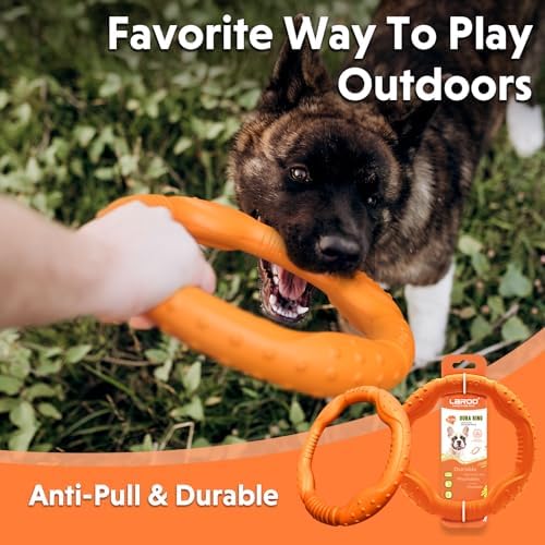 LaRoo Dog Flying Ring Toys, Floating Flying Dog Disc Toys, Summer Pet Training Outdoor Durable Chew Toys for Medium and Large Dogs (Medium Orange/22cm) - Image 4