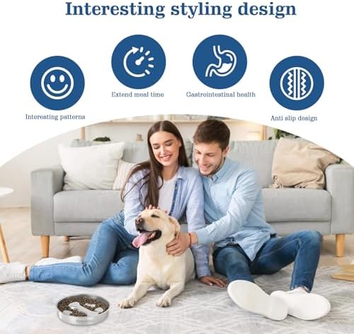 Stainless Steel Slow Feeder Dog Bowls – Non-Slip Metal Dog Bowl for Large & Medium Breeds, Puppy Puzzle Feeder – 2 Cup Capacity for Small to Big Pets – Durable Slow Feed Dog & Cat Food Dish - Image 7