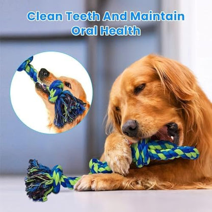 Feeko Heavy Duty Dog Rope Toys for Large Breed Aggressive Chewers, 2 Pack Indestructible Teeth Cleaning Tug of War Toy - Image 6