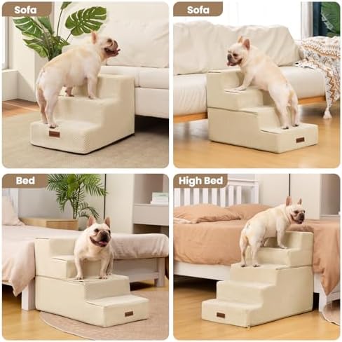 Aodisman Dog Stairs for Small Dogs,Wider 3-Step Pet Steps for Couch & Bed - Image 7