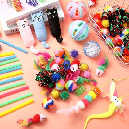 Shappy 150 Pcs Cat Toys Bulk Pack for Indoor Cats, Mice Balls,Funny - Image 4