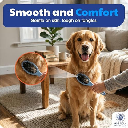 AKC 2-in-1 Grooming Brush for Dogs & Cats, Deshedding & Detangling - Image 2
