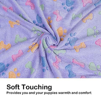 Dono 1 Pack 3 Dog Blankets, Soft Fluffy Fleece Pet Blanket Warm Sleep Mat Paw Print Design Puppy Kitten Throw Blankets Doggy Blanket for Dogs - Image 5