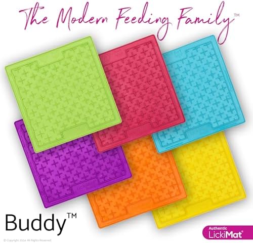 LickiMat Classic Buddy, Cat Slow Feeder Lick Mat, Boredom Anxiety Reducer; Perfect for Food, Treats, Yogurt, or Peanut Butter. Fun Alternative to a Slow Feed Cat Bowl or Dish, Orange - Image 6
