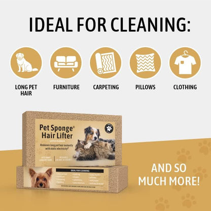 Pet Sponge Hair Lifter 3 Pack Remove Dog, Cat and Other Pet Hair from Furniture, Carpet, Bedding and Clothing - 3 Sponges All Natural Latex Rubber, Made in The USA - Image 3