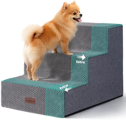 Aodisman Dog Stairs for Small Dogs,3-Step Wide Pet Stairs for Couch & Bed by AODISMAN
