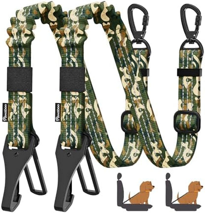 Pawaboo 2Pack Dog Car Seatbelt, 3-in-1 Dog Tether with Buckle & Hook Latch by Pawaboo