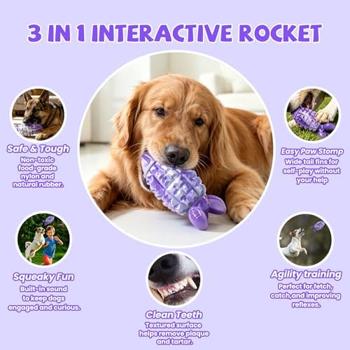 YINEYA Dog Toys for Aggressive Chewers, Tough Dog Chew Toys, Purple - Image 4