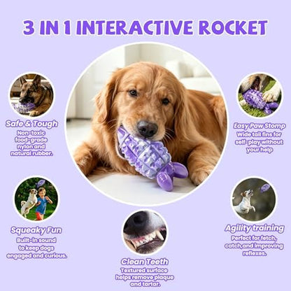 YINEYA Dog Toys for Aggressive Chewers, Tough Dog Chew Toys, Purple - Image 4