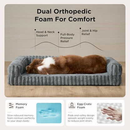 Bedsure ComfyFleece™ Memory Foam Orthopedic Dog Beds Large Sized Dog 35" - Image 2