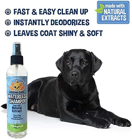 Bodhi Dog Waterless Shampoo for Dogs & Cats - Natural Dry Shampoo, Neutralizes Odor, No Rinse Needed, Safe for All Breeds - Made in USA - Lemongrass Scent (8 Fl Oz) - Image 4