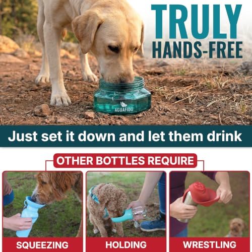 Dog Water Bottle, 27 oz Portable Dog Bowl with Leakproof Lid, Smoke Grey - Image 4
