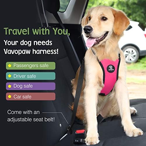 VavoPaw Dog Seat Belt Vest Harness for Car, 2 in 1 Seatbelt Buckle - Image 2