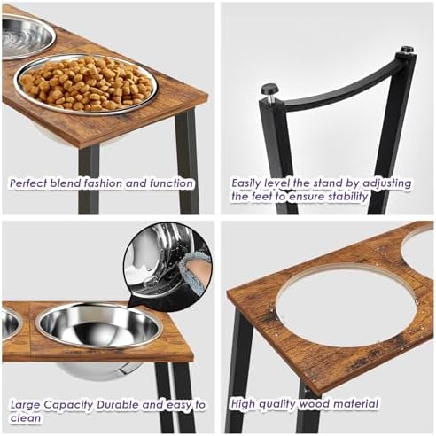 Elevated Dog Bowls for X-Large Dogs with Spill Proof Mat 2 X-Large 3000ML(13CUPS) Stainless Steel Dog Bowls, 16.5" Tall Raised Dog Bowl Stand,Dog Food & Water Bowls for Large, Extra Large Dogs - Image 6