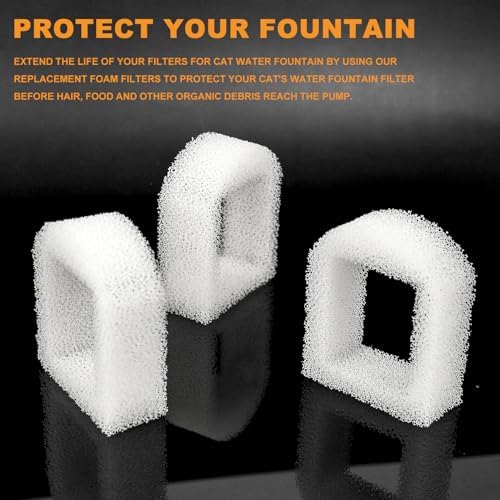 20PCS Cat Water Fountain Replacement Foam Filters，PAC00-13711 - Image 6