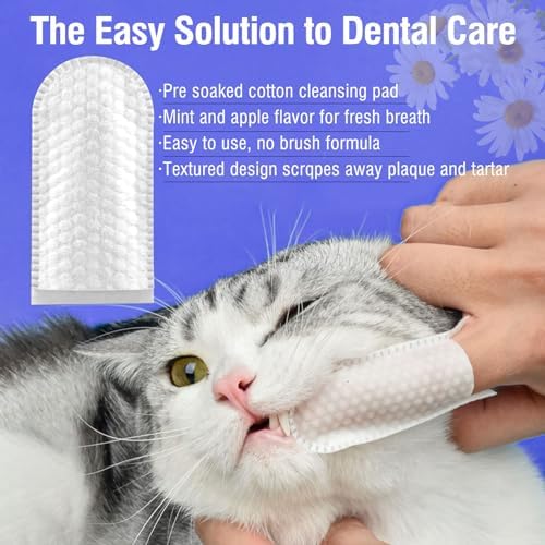 Pet Teeth Cleaning Finger Wipes for Dogs & Cats, Dog Dental Wipes for Removing Plaque and Tartar Buildup, No-Rinse Disposable Gentle Cleaning & Gum Care Pet Wipes, 50 Counts - Image 6