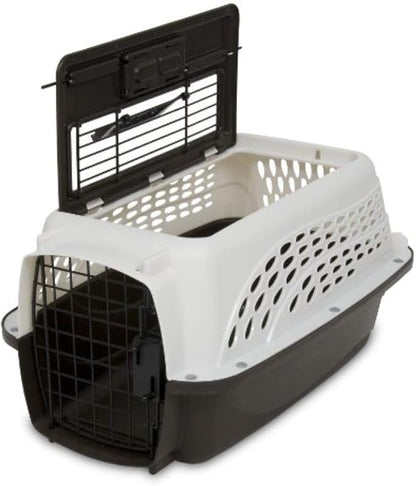 Petmate Dog Crates for Small Dogs & Cat Carriers, Two-Door Plastic Pet Kennel, Top & Front Loading, Made in USA, 19", White