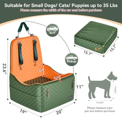PETSFIT Pet Car Seat with Patented Safety System, 5" Elevated Cushion - Image 5