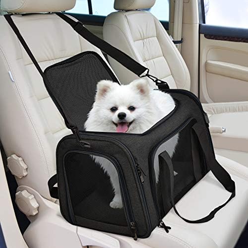Henkelion Cat Carriers Dog Carrier Pet Carrier for Small / Medium Cats Dogs Puppies (Up To 15lbs), TSA Airline Approved Small Dog Carrier Soft Sided, Collapsible Waterproof Travel Puppy Carrier -Black - Image 5