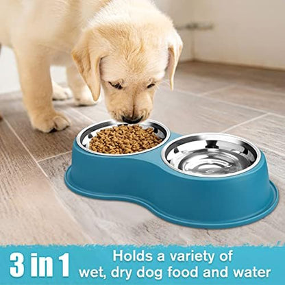 Epetslove Stainless Steel Dog Bowls Double Non-Slip Dog Water and Food Bowl - Image 5