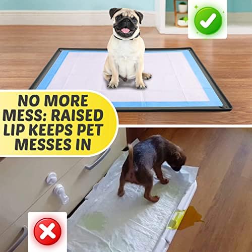 Dog Pee Pad Holder Tray Fits for 28” x 30” Pee Pads - 1 Pack - Grey - Image 2