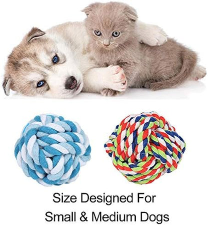 Dog Rope Ball 2Pack - Medium Breeds Knot Ball Rope Toys - Image 2