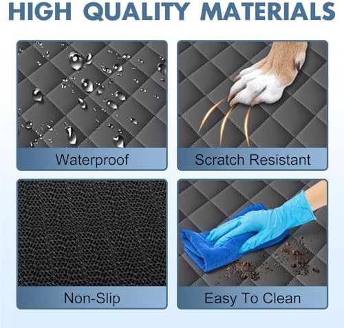 Waterproof Dog Backseat Cover for Cars, Non-Slip Pet Seat Protector,M-Grey - Image 4