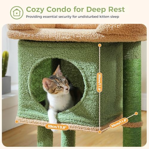 PAWZ Road 26”Cat Tower Cactus Cat Tree for Small Space - Image 5