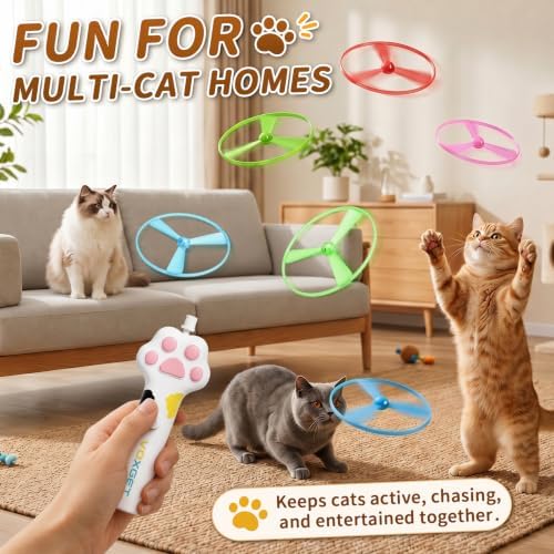 Interactive Cat Disc Launcher Toy, Rechargeable with 8 Flying Discs - Image 7