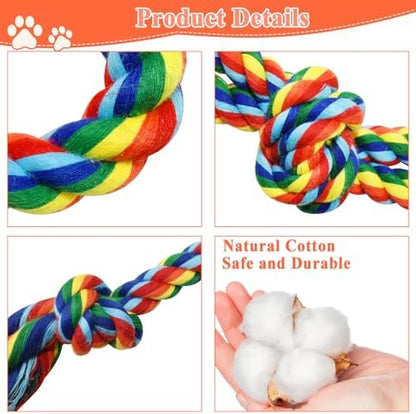 ASOCEA 5 Pack Dog Rope Toys Cotton Puppy Teething Rope - Image 3