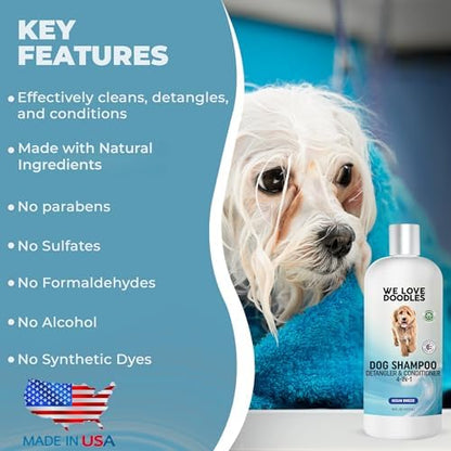 Dog Shampoo, Conditioner & Detangler, Gentle Tearless, Ocean Breeze, 16OZ - Image 2