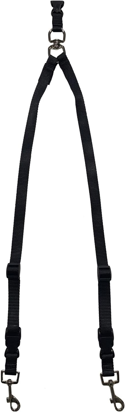 The Buddy System Hands Free Dog Leash Accessories, Fits All Our Dog Leashes, Versatile Leash System for Runners, Joggers and Owners, Made in USA (Double Buddy, Small Dog Black)