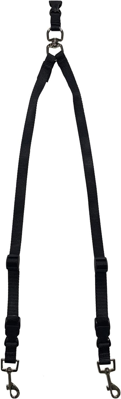 The Buddy System Hands Free Dog Leash Accessories, Fits All Our Dog Leashes, Versatile Leash System for Runners, Joggers and Owners, Made in USA (Double Buddy, Small Dog Black)