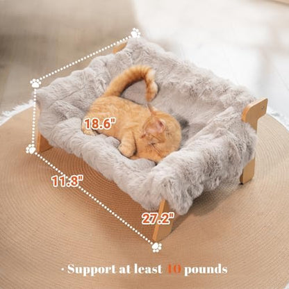 CHEERHOME PETS Elevated Cat Couch Bed Wooden Raised Kitty Sofa Lounge Chair - Image 5
