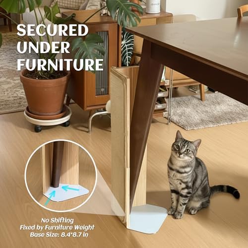 PETKARAY Under-Furniture Cat Scratcher, 23.6'' Sisal Scratching Post for Couch Corner, Furniture Protector Scratch Pad for Sofa with Toy Ball - Image 4