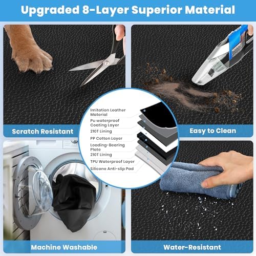 Dog Car Seat Cover, Waterproof Backseat Extender with Hard Bottom & Storage Pocket, 3 or 2 Seats Available, Dog Car Hammock Backseat Protector for Cars, SUV, Truck - Holds 400lbs - Image 5