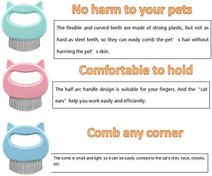 3 Pcs Cat Dog Comb Pet Hair Grooming Massage Comb, Cat Dog Hair Shedding Brush Pet Shell Comb for Removing Matted Tangled Fur and Loose Hair (Blue,Green, Pink) - Image 3