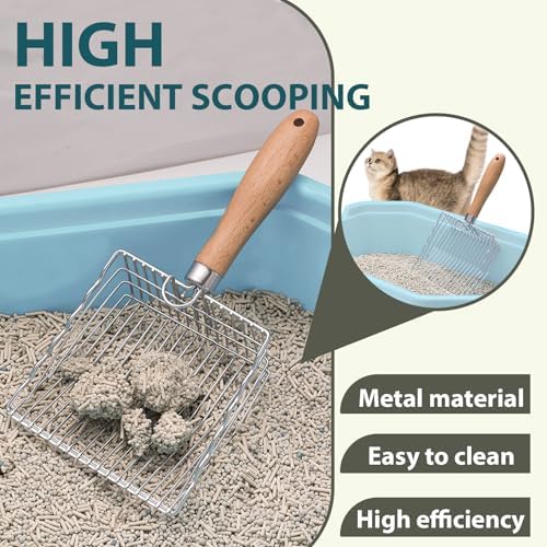 Cat Litter Scoop, Kitty Metal Scooper with Hook & Hole - Image 5