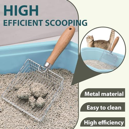 Cat Litter Scoop, Kitty Metal Scooper with Hook & Hole - Image 5