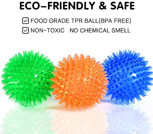 Squeaky Balls for Dogs Small, Fetch Balls Rubber 3 Pack Bright Colors - Image 2