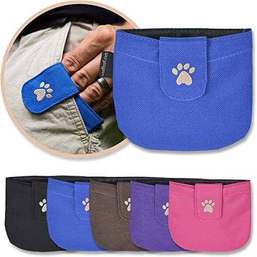 Dog Treat Pouch, Blue Pocket Sized Training Reward Pouch - Lightweight Dog Treat Holder with Magnetic Flap for Stability, Perfect Dog Accessories, Made of Durable Nylon, Machine Washable by Woofhoof