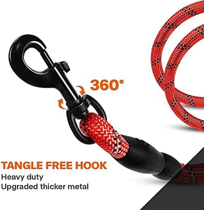 Taglory Rope Dog Leash for Small Medium Dogs, 5 FT Padded Handle, Red - Image 6
