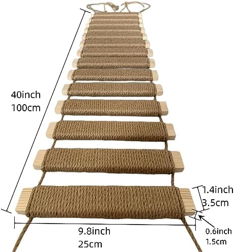 40in Cat Ladder, Sisal Rope Bridge, Climbing Frame Accessory (40in) - Image 7