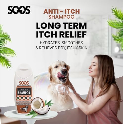 Soos Pet Shampoo Anti-Itch Cat and Dog Shampoo Dead Sea Minerals Fast Absorbing Soothes Itching Clean Fur with Vitamins Essential Oils Natural Ingredients - 1x Bottle (250ml) - Image 3