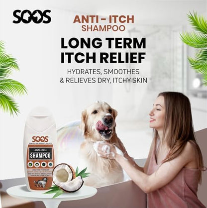 Soos Pet Shampoo Anti-Itch Cat and Dog Shampoo Dead Sea Minerals Fast Absorbing Soothes Itching Clean Fur with Vitamins Essential Oils Natural Ingredients - 1x Bottle (250ml) - Image 3