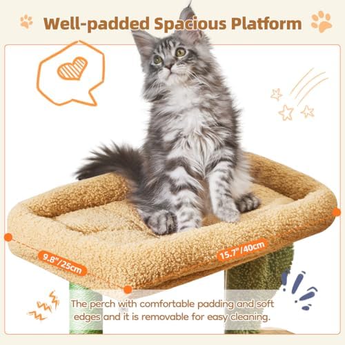 Taoqimiao Cactus, Cat Tree, 38.5In Cat Tower for Indoor Cats, for Kittens - Image 5