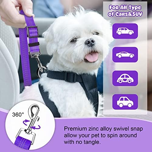 BWOGUE 2 Pack Dog Seat Belt for Car, Elastic Headrest Restraint - Image 4