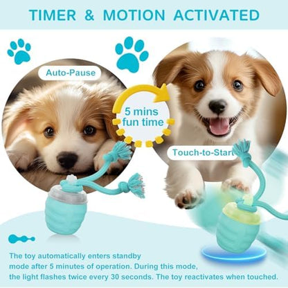 Interactive Dog Toy, [Newly Upgraded] Motion Activated Rolling Squeaky Ball for Medium/Large Dogs, Automatic Moving Dogs Ball for Boredom, USB Rechargeable(Cyan) - Image 4