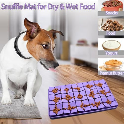 Silicone Snuffle Mat for Small Medium Dogs,Slow Feeder Lick Mat for Pet Slow Down Eating,Encourages Natural Foraging Skill,Interactive Feed Game Toy Lick Mat Bowl for All Breed Dog - Image 3